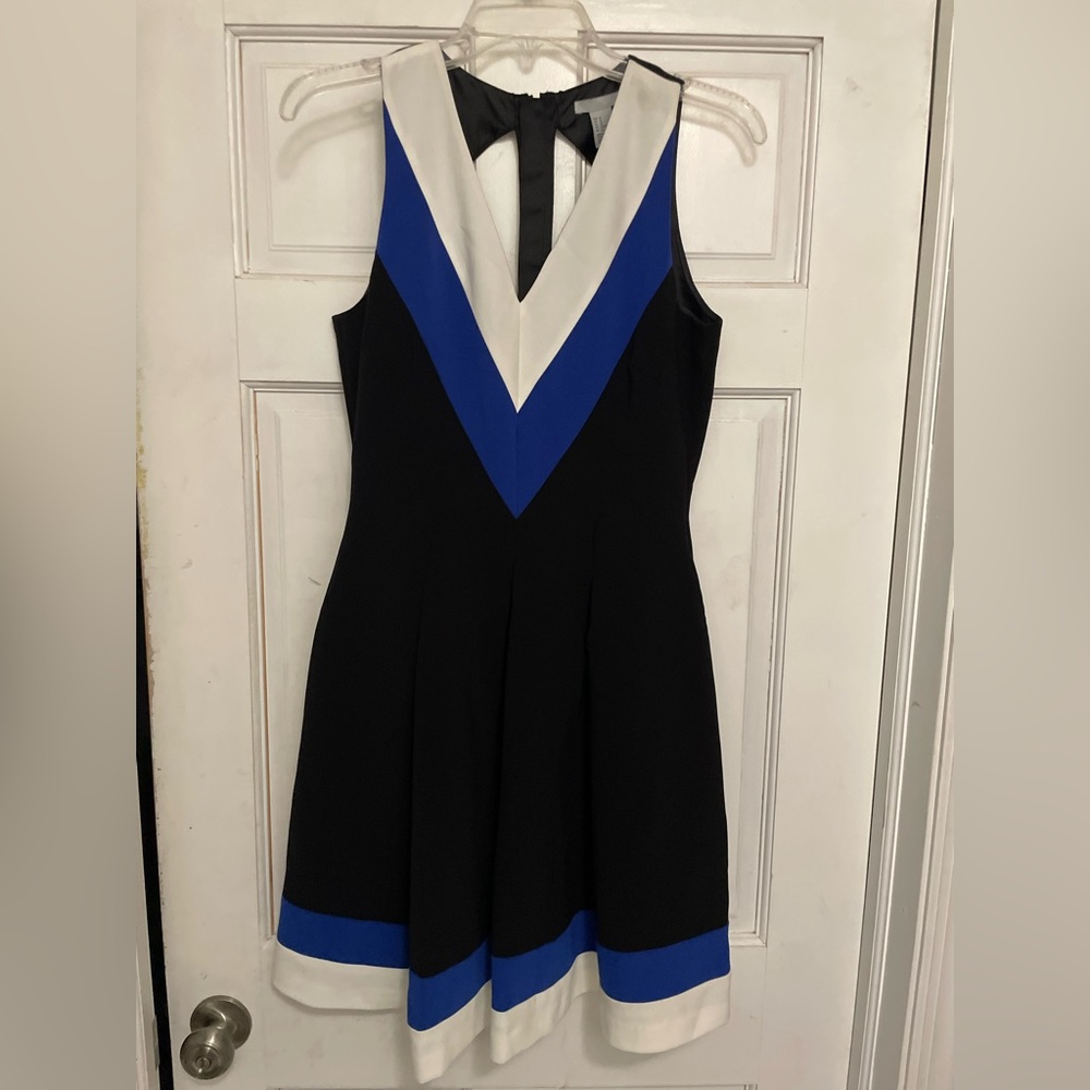 H&M black multi color mini dress